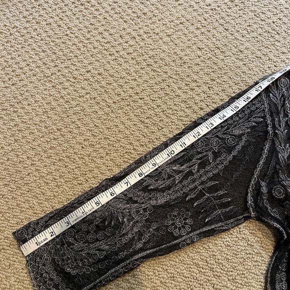 Ultra Pink Black Net with Metallic Detailing Party Top - Picture 6 of 8